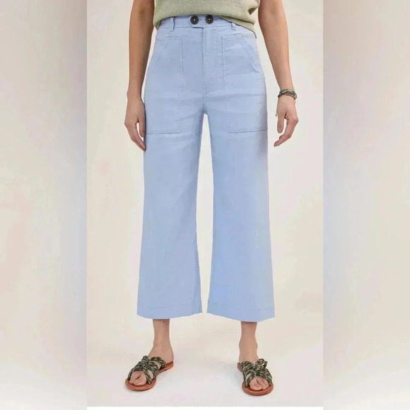 Maeve Light Blue Wide Leg Pants - Picture 2 of 7